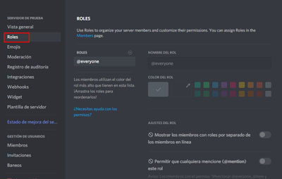 roles en discord