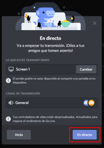 compartir y trasmitir pantalla en discord